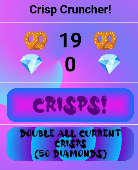 Screenshot of the Crisps! game